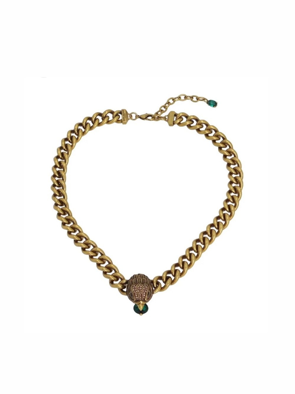 KURT GEIGER LONDON
Eagle Head Collar Chain Necklace in Gold Emerald